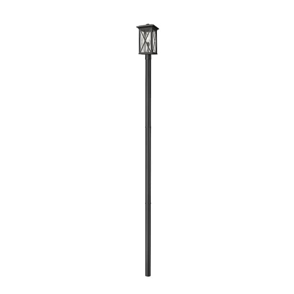 Z-Lite Brookside 1 Light Outdoor Post Mount Fixture, 9.5in. W x 137.5in. H, Black 583PHBR-5009P120-BK - main